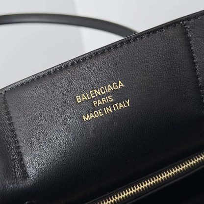 Balenciaga Women Bel Air Medium Carry All Bag in Black Smooth Calfskin 8054812ABAV1000 - 图片 8