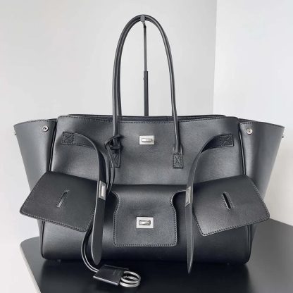 Balenciaga Women Bel Air Medium Carry All Bag in Black Smooth Calfskin 8054812ABAW1000 - 图片 2