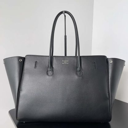 Balenciaga Women Bel Air Medium Carry All Bag in Black Smooth Calfskin 8054812ABAW1000 - 图片 3