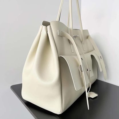 Balenciaga Women Bel Air Medium Carry All Bag in Soya Smooth Calfskin 8054812ABAW9723 - 图片 4