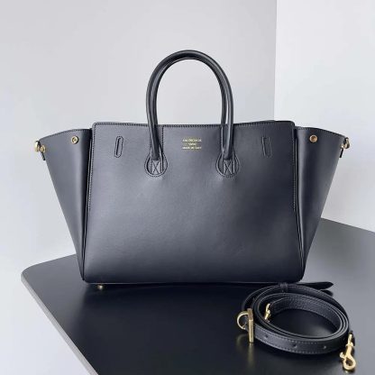 Balenciaga Women Bel Air Small Carry All Bag in Black Smooth Calfskin-Gold - 图片 3