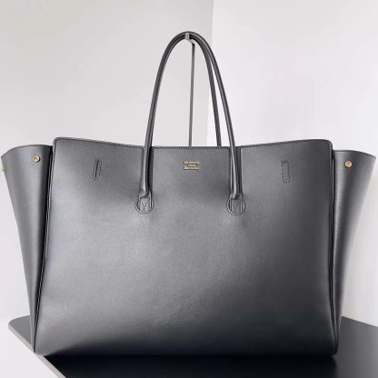 Balenciaga Women Bel Air XL Carry All Bag in Black Smooth Calfskin-Gold - 图片 3