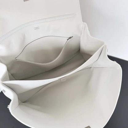 Balenciaga Women Rodeo Large Handbag in White Smooth Calfskin-Silver - 图片 5
