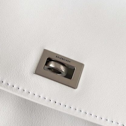 Balenciaga Women Rodeo Large Handbag in White Smooth Calfskin-Silver - 图片 9