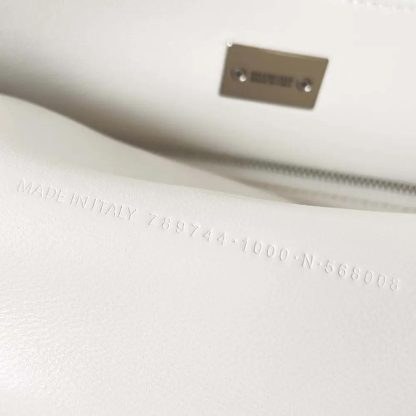 Balenciaga Women Rodeo Large Handbag in White Smooth Calfskin-Silver - 图片 6
