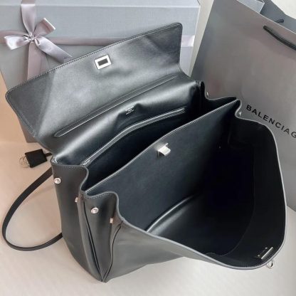 Balenciaga Women Rodeo Medium Handbag in Black Smooth Calfskin-Silver - 图片 8