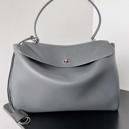 Balenciaga Women Rodeo Medium Handbag in Grey Smooth Calfskin-Silver - 图片 2