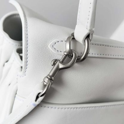 Balenciaga Women Rodeo Medium Handbag in White Smooth Calfskin-Silver - 图片 7
