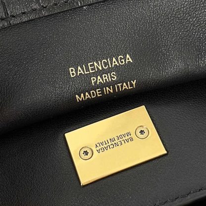 Balenciaga Women Rodeo Mini Handbag Supple Crocodile Embossed in Black - 图片 8