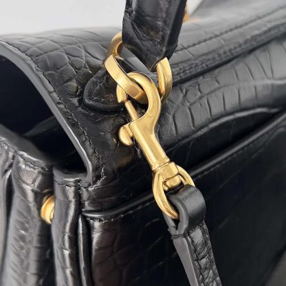 Balenciaga Women Rodeo Mini Handbag Supple Crocodile Embossed in Black - 图片 5