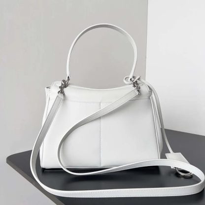 Balenciaga Women Rodeo Small Handbag in White Smooth Calfskin-Silver - 图片 3