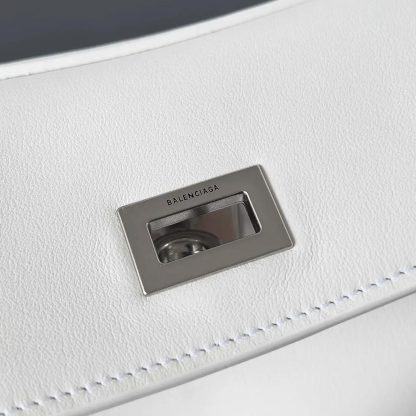 Balenciaga Women Rodeo Small Handbag in White Smooth Calfskin-Silver - 图片 9