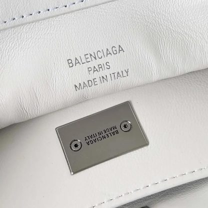 Balenciaga Women Rodeo Small Handbag in White Smooth Calfskin-Silver - 图片 8