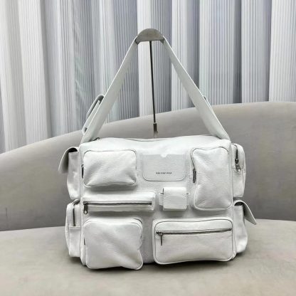 Balenciaga Women Superbusy Large Sling Bag in White 702168210C89104 - 图片 2