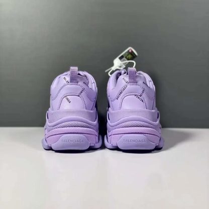 Balenciaga Women Triple S Sneaker Allover Logo in Purple and Black - 图片 9
