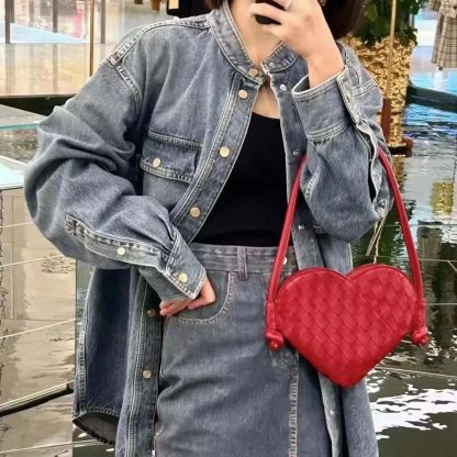 Bottega Veneta Women Mini Solstice Heart-shaped Shoulder Bag in Intrecciato Leather - 图片 5