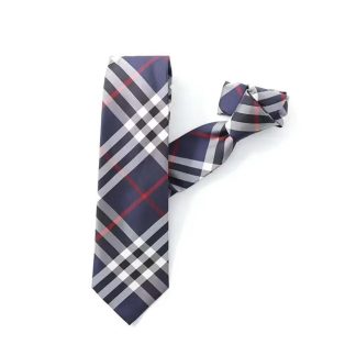 Burberry Men Classic Cut Vintage Check Silk Tie-Navy