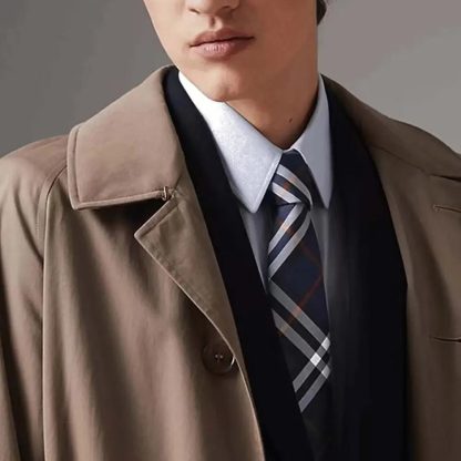 Burberry Men Classic Cut Vintage Check Silk Tie-Navy - 图片 4