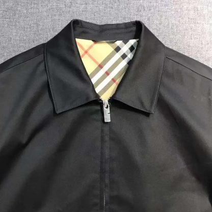 Burberry Men Gabardine Harrington Jacket-Black 80710561 - 图片 3