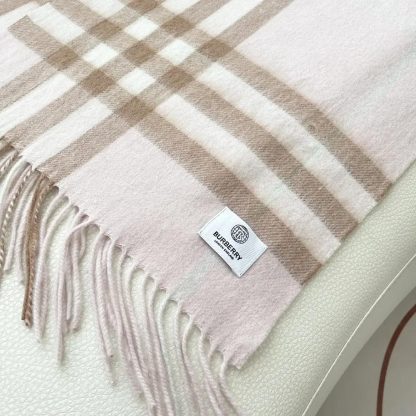 Burberry Unisex Check Cashmere Scarf-Pink 80497111 - 图片 7