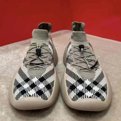 Burberry Unisex Check Knit Neptune Sneakers-Sandy 80993261 - 图片 2