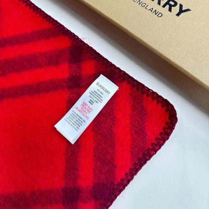 Burberry Unisex Check Wool Scarf-Red 80792481 - 图片 6
