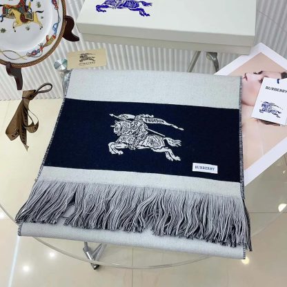 Burberry Unisex EKD Logo Wool Scarf-Grey 80940151 - 图片 4