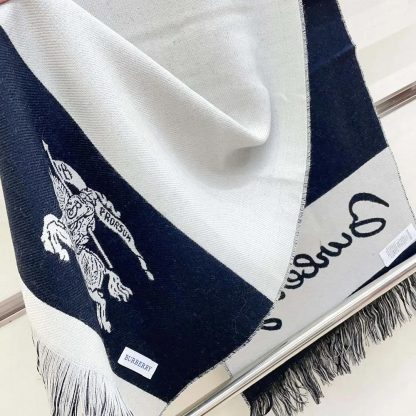 Burberry Unisex EKD Logo Wool Scarf-Grey 80940151 - 图片 8