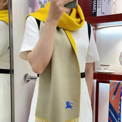 Burberry Unisex Reversible Cashmere Scarf-Yellow 80791911 - 图片 7