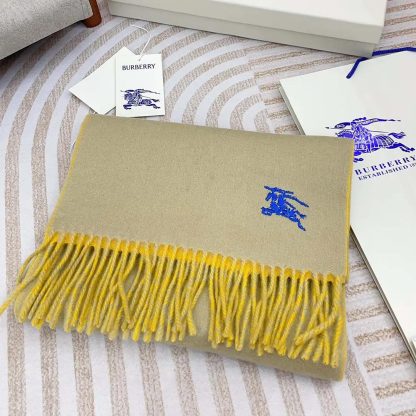 Burberry Unisex Reversible Cashmere Scarf-Yellow 80791911 - 图片 4