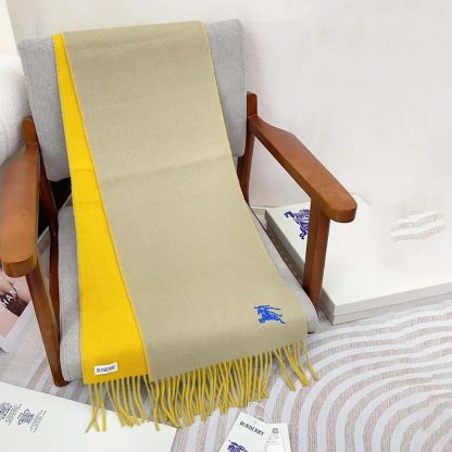 Burberry Unisex Reversible Cashmere Scarf-Yellow 80791911 - 图片 3