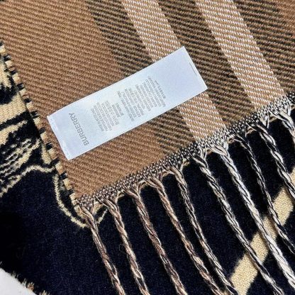Burberry Unisex Reversible EKD Cashmere Scarf 80737681 - 图片 6