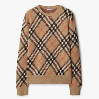 Burberry Women Check Wool Blend Sweater 80934861