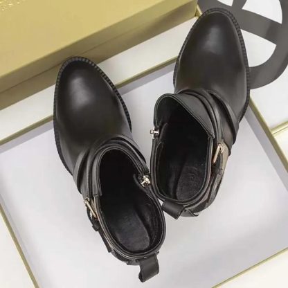 Burberry Women House Check and Leather Ankle Boots 80568181 - 图片 6