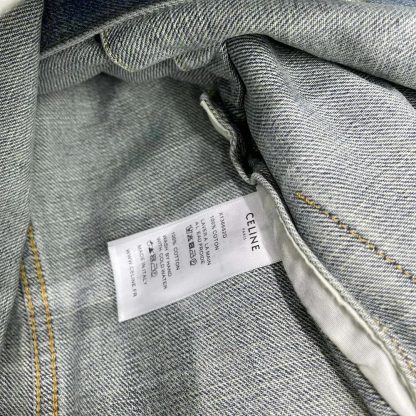 Celine Women Trucker Jacket in Dark Union Wash Denim RV02E930F - 图片 7