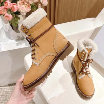 Celine Unisex Kurt Lace-up Mid Boot in Nubuck Calfskin and Shearling - 图片 5