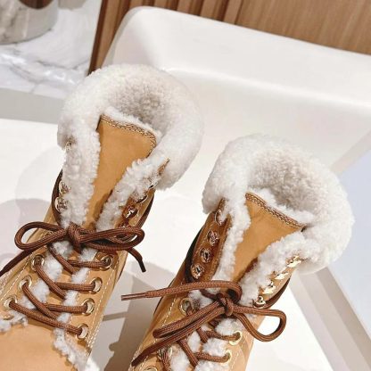 Celine Unisex Kurt Lace-up Mid Boot in Nubuck Calfskin and Shearling - 图片 9