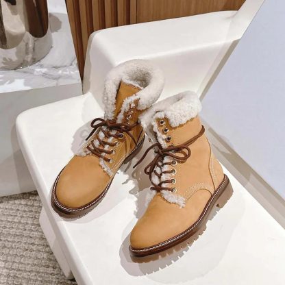 Celine Unisex Kurt Lace-up Mid Boot in Nubuck Calfskin and Shearling - 图片 3