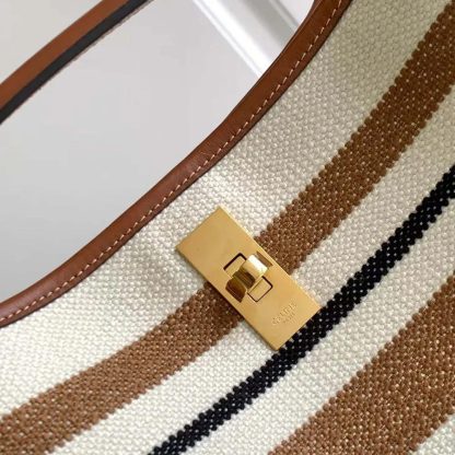 Celine Women Bucket 16 Bag in Striped Textile with Celine Jacquard - 图片 7