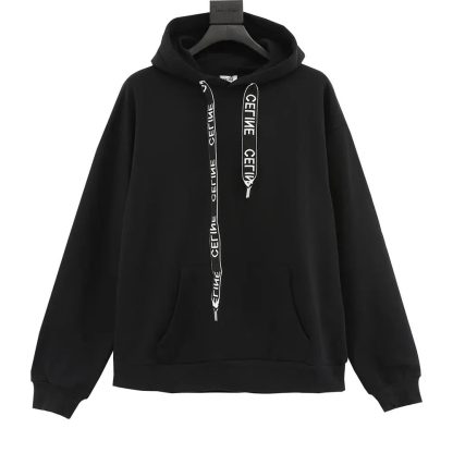 Celine Women Loose Hoodie in Cotton Fleece-Black 2Y468670Q - 图片 2