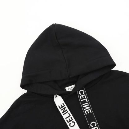 Celine Women Loose Hoodie in Cotton Fleece-Black 2Y468670Q - 图片 4