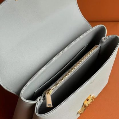 Celine Women Medium Nino Bag in Shiny Calfskin-White 117523GG2 - 图片 6