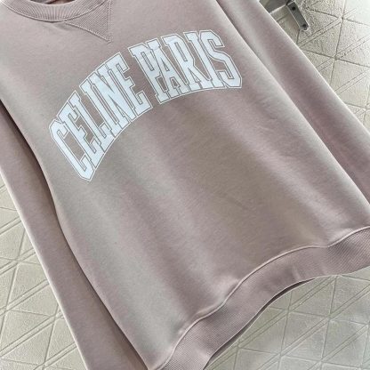Celine Men Oversized Celine Sweatshirt in Cotton Fleece 2Y64G510Z - 图片 8