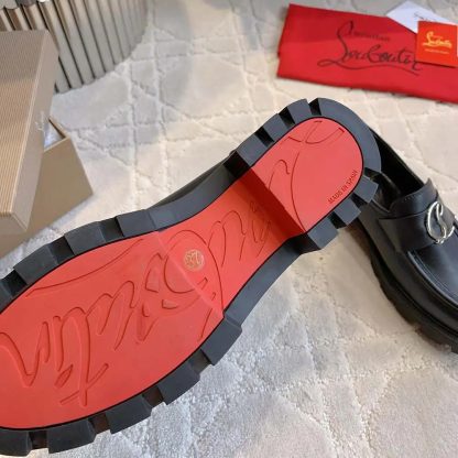 Christian Louboutin Women CL Moc Lug Loafers Calf leather-Black - 图片 10