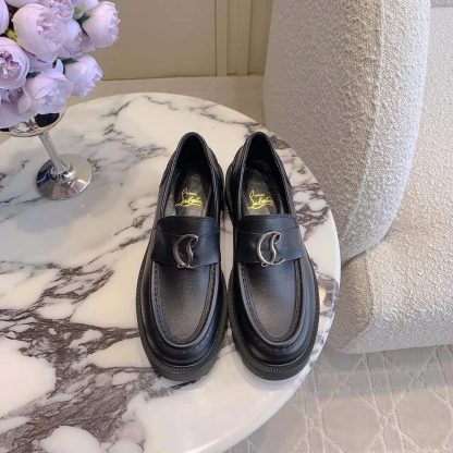Christian Louboutin Women CL Moc Lug Loafers Calf leather-Black - 图片 2
