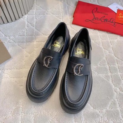 Christian Louboutin Women CL Moc Lug Loafers Calf leather-Black - 图片 3