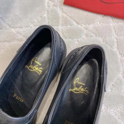 Christian Louboutin Women CL Moc Lug Loafers Calf leather-Black - 图片 9