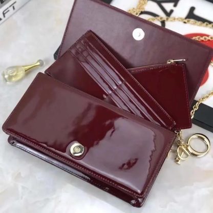 Dior Lady Dior Pouch Patent Cannage Calfskin-Maroon - 图片 7