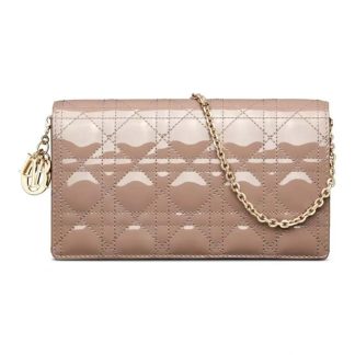 Dior Lady Dior Pouch Patent Cannage Calfskin-Sandy