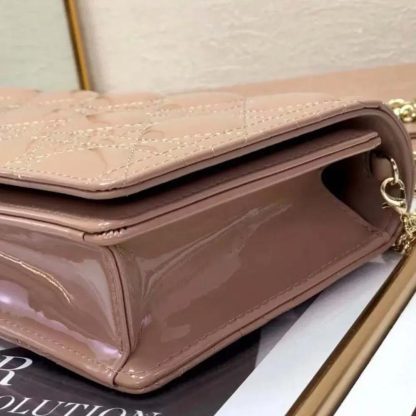 Dior Lady Dior Pouch Patent Cannage Calfskin-Sandy - 图片 8